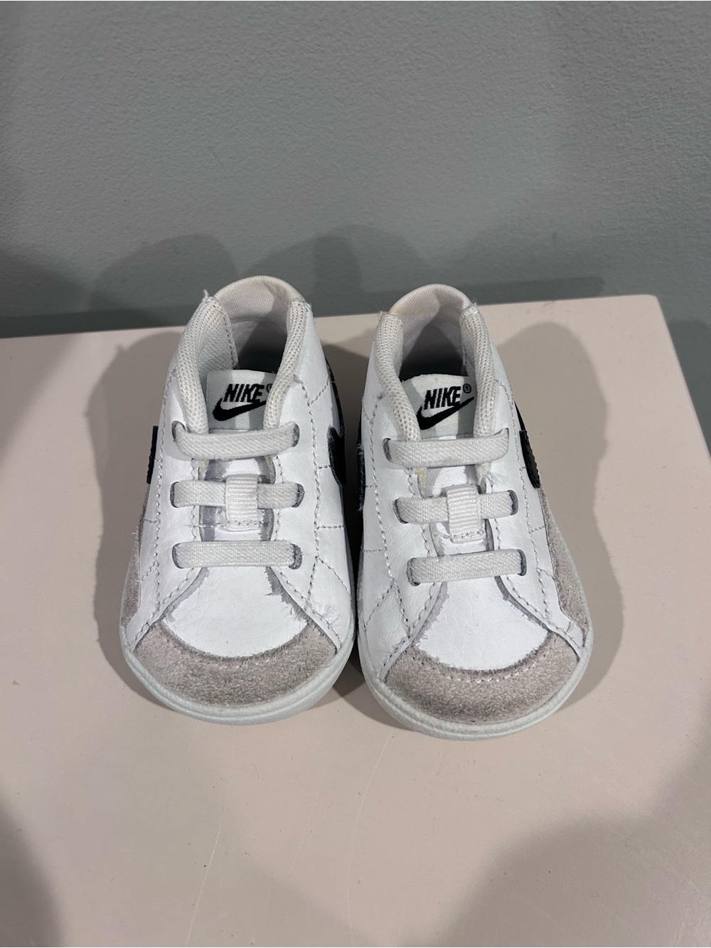 Nike White and Gray Baby Walker Sneakers